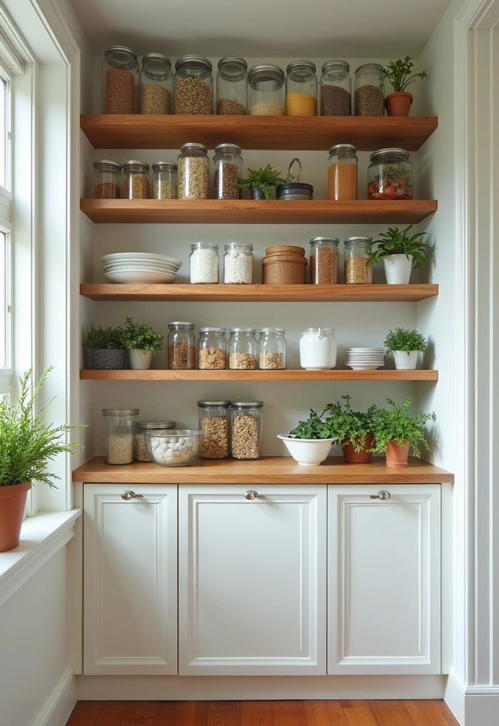 25 Pantry Room Ideas That Will Transform Your Space - 6. Open Shelving Pantry
