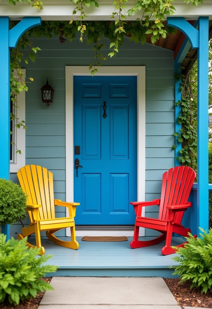 25 Small Front Porch Decorating Ideas to Transform Your Outdoor Space - 11. Add a Splash of Color with Paint