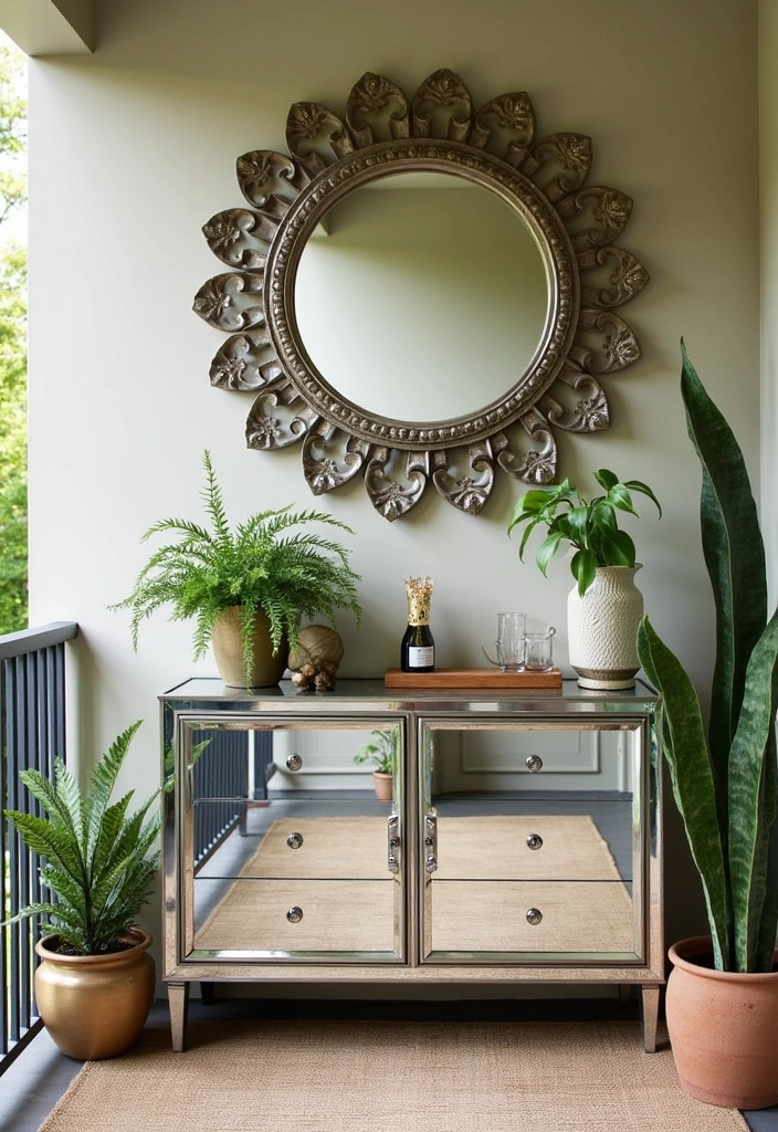 25 Small Front Porch Decorating Ideas to Transform Your Outdoor Space - 13. Incorporate Mirrors