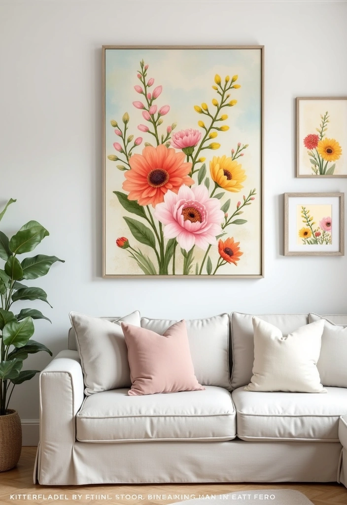 25 Spring Home Decor Ideas to Refresh Your Space - 14. Use Seasonal Artwork