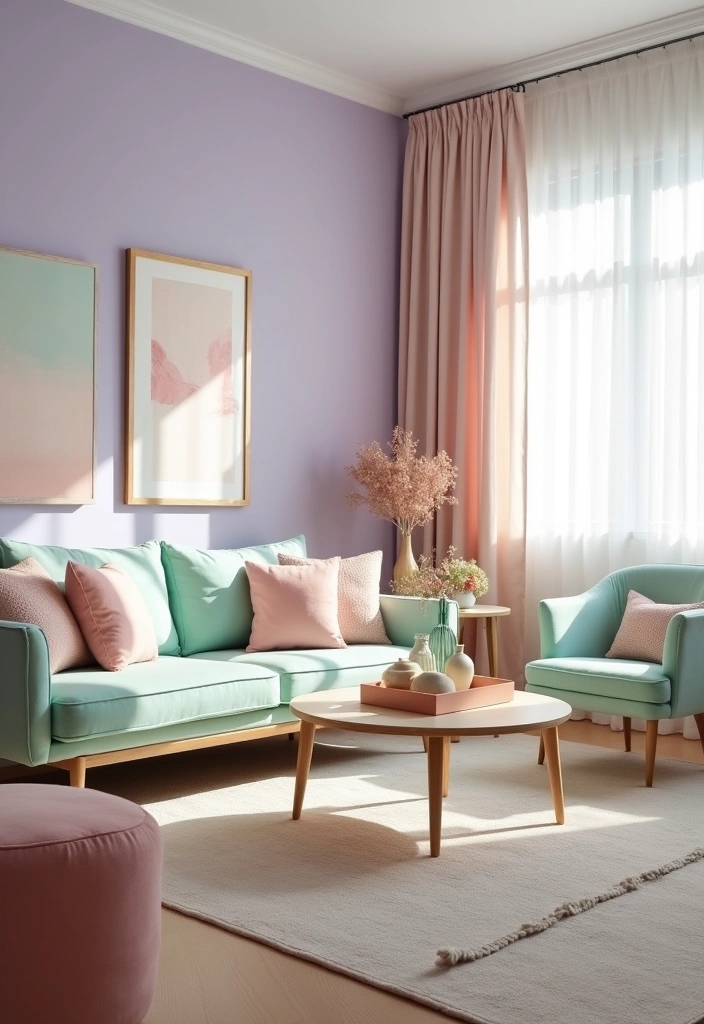 25 Spring Living Room Decor Ideas - 1. Embrace Pastel Colors