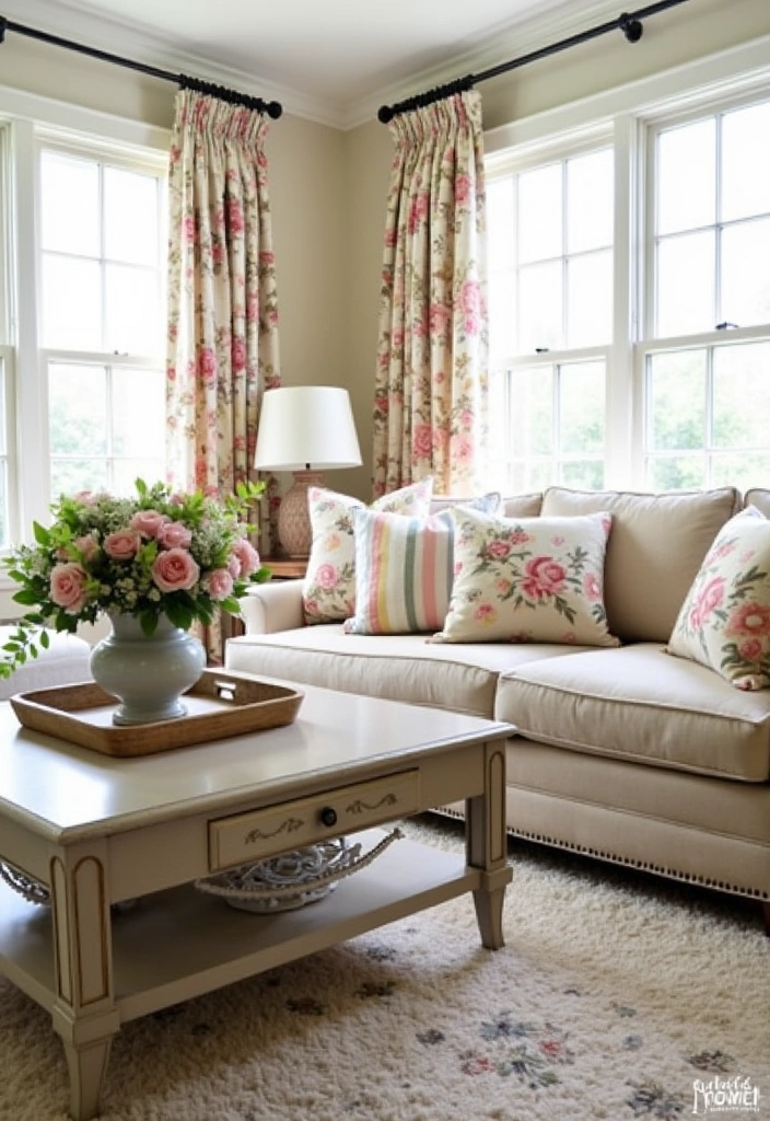 25 Spring Living Room Decor Ideas - 2. Floral Patterns Everywhere