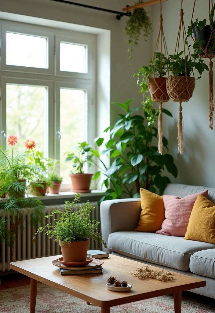 25 Spring Living Room Decor Ideas - 5. Fresh Greenery