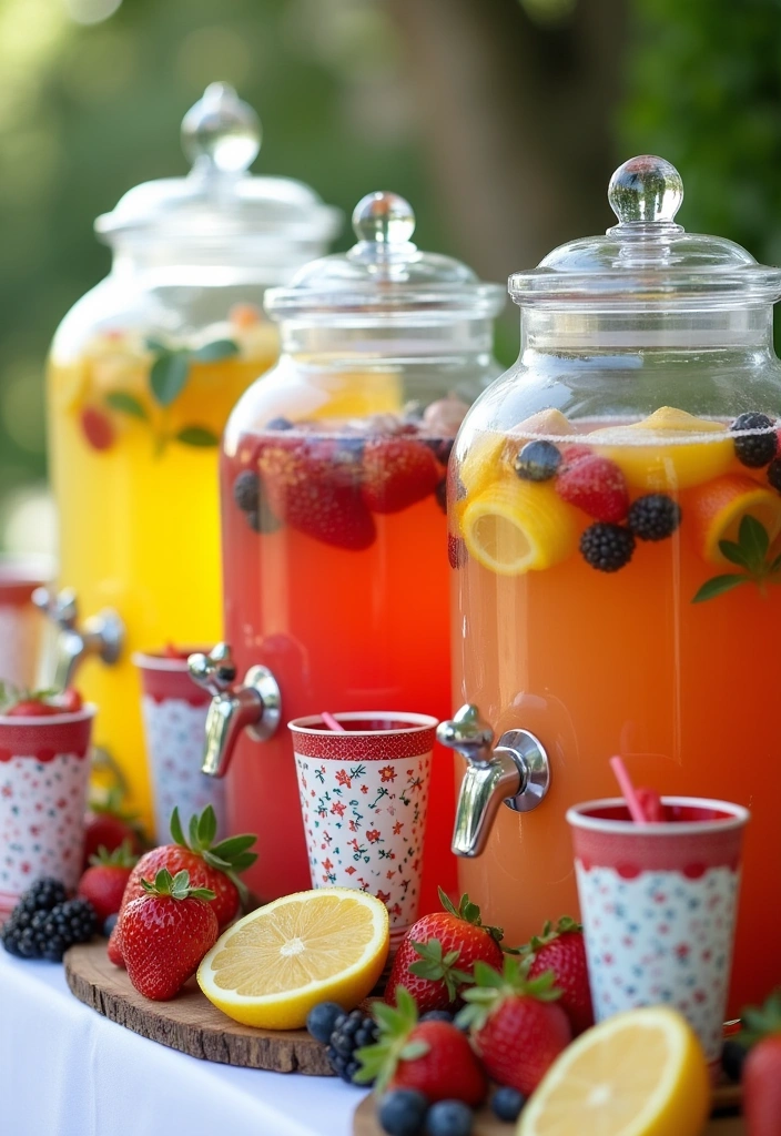26 Backyard Baby Shower Ideas to Celebrate in Style - 10. Refreshing Drink Station