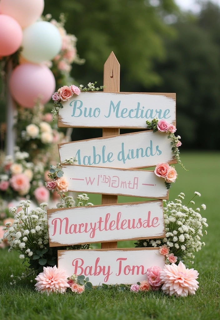 26 Backyard Baby Shower Ideas to Celebrate in Style - 17. Adorable Baby Shower Signage