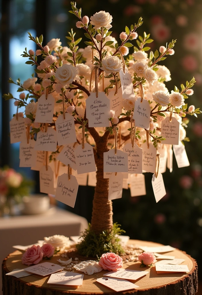 26 Backyard Baby Shower Ideas to Celebrate in Style - 21. Heartfelt Wishes Tree