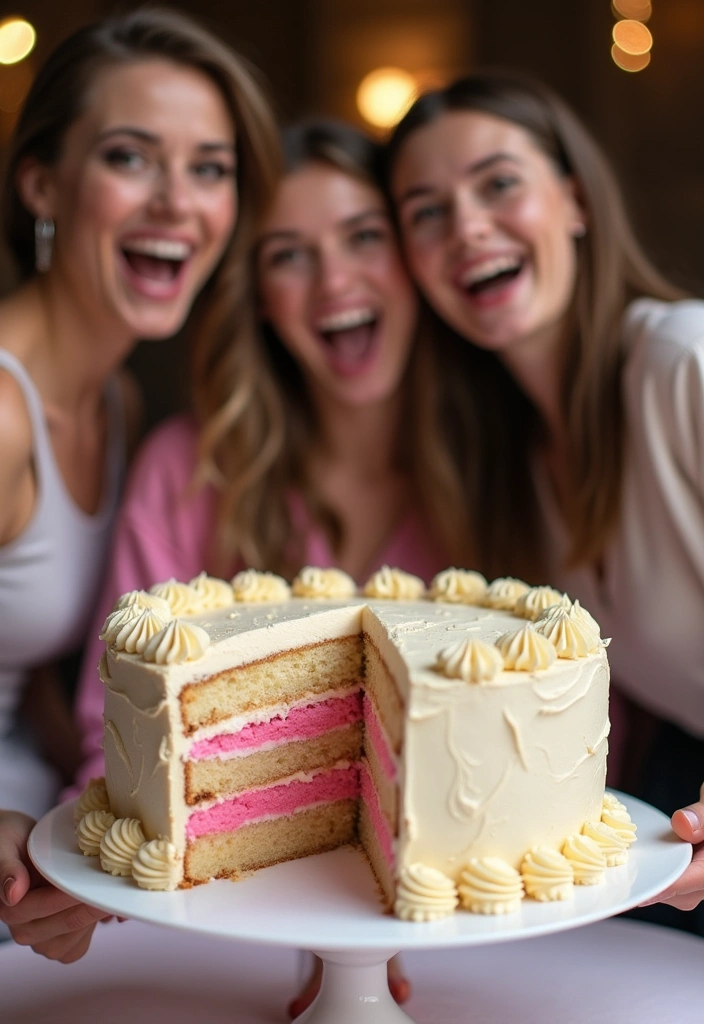 26 Backyard Baby Shower Ideas to Celebrate in Style - 6. Gender Reveal Cake