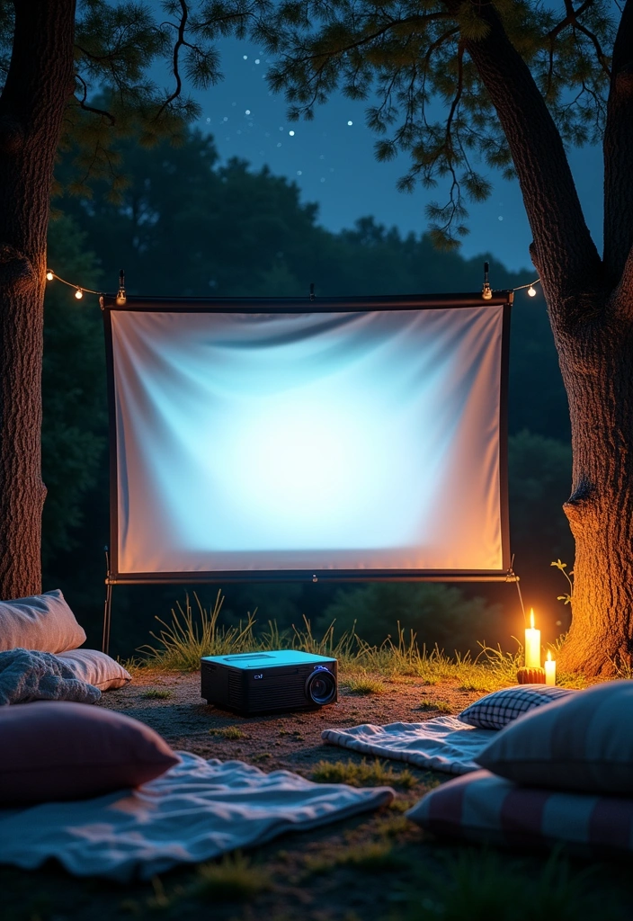 26 Backyard Ideas on a Budget - 11. Outdoor Movie Night Setup