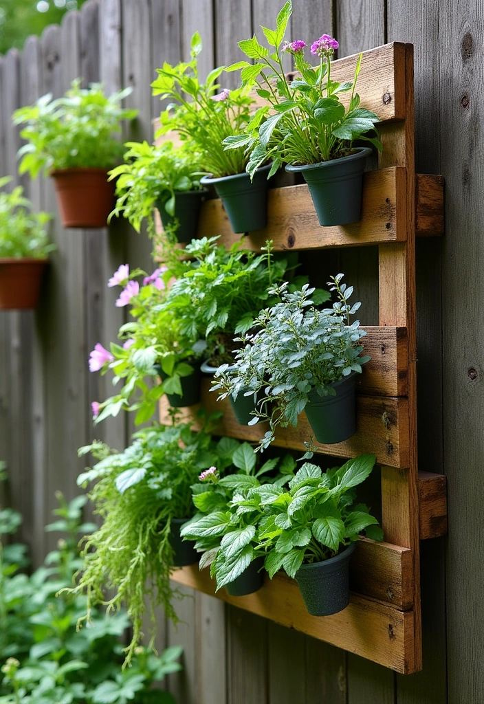 26 Backyard Ideas on a Budget - 3. Vertical Garden Planters