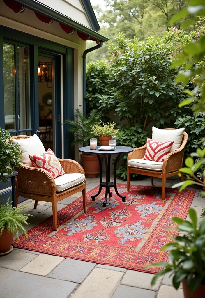 26 Backyard Ideas on a Budget - 8. Budget-Friendly Outdoor Rugs