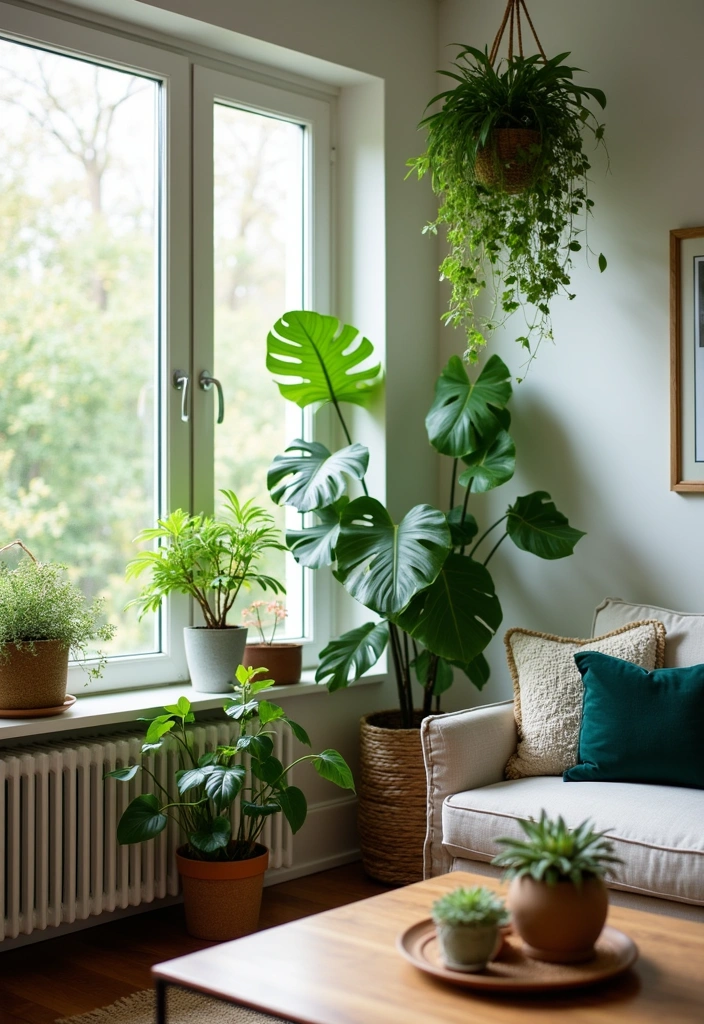 26 Comfy Living Room Ideas for a Cozy Home - 11. Indoor Plants