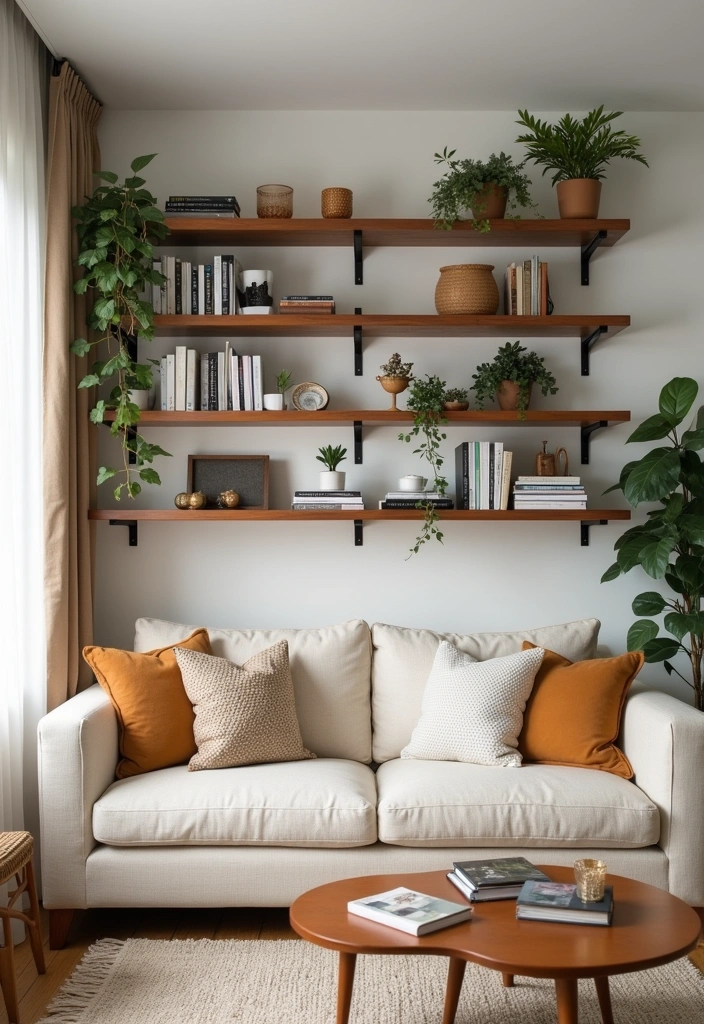 26 Comfy Living Room Ideas for a Cozy Home - 13. Open Shelving