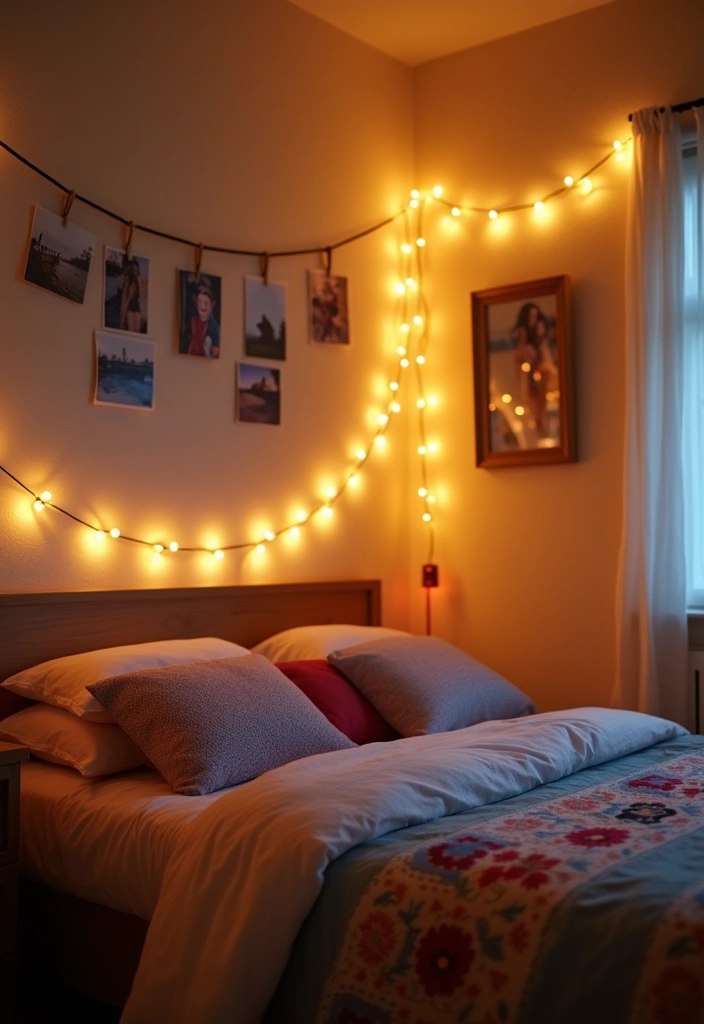 26 DIY Room Decor Ideas - 14. DIY Photo Clip String Lights