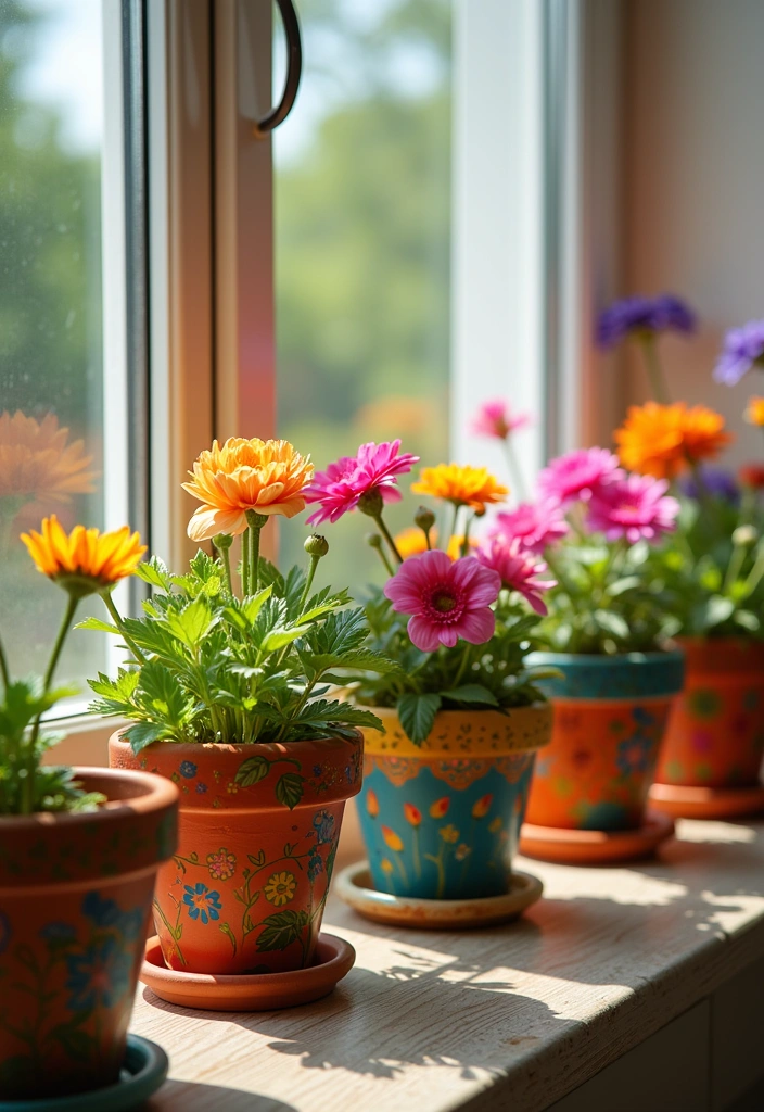 26 DIY Room Decor Ideas - 8. Hand-Painted Terracotta Pots