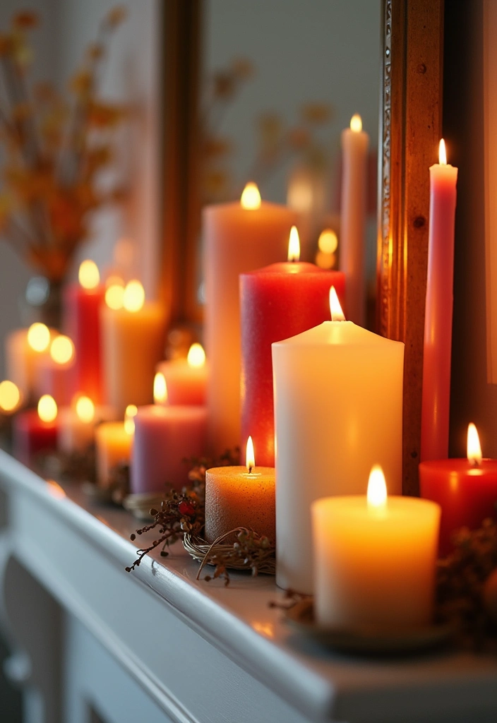 26 Four Seasons Room Ideas to Transform Your Home Decor - 8. Seasonal Candlescape