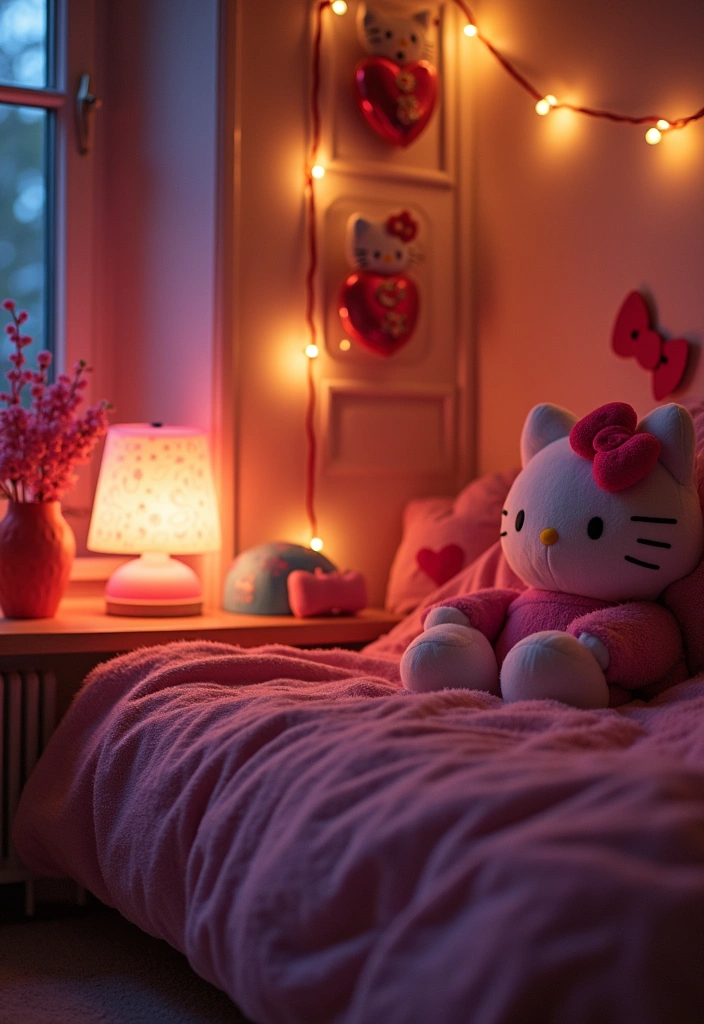 26 Hello Kitty Rooms Ideas - 14. Hello Kitty Themed Lighting