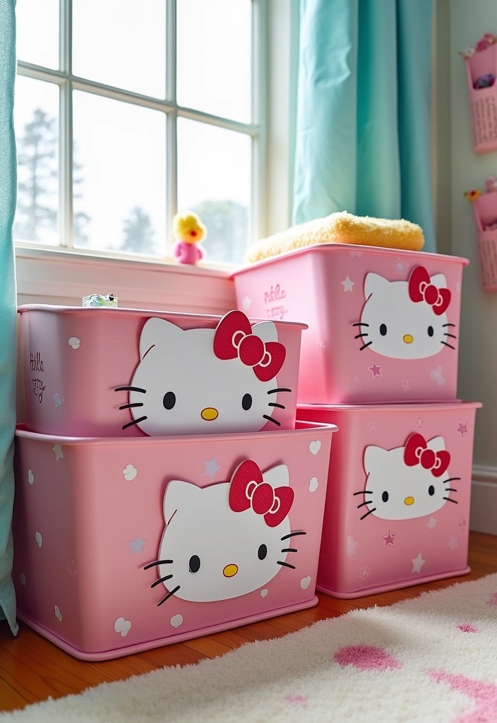 26 Hello Kitty Rooms Ideas - 17. Hello Kitty Storage Solutions