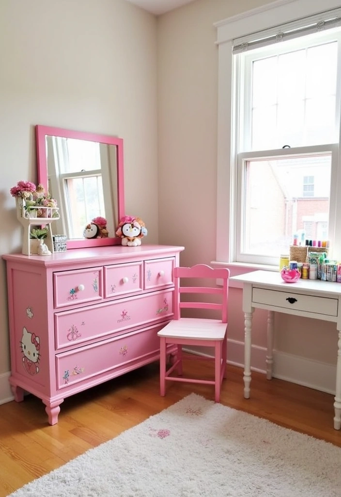 26 Hello Kitty Rooms Ideas - 3. DIY Hello Kitty Furniture