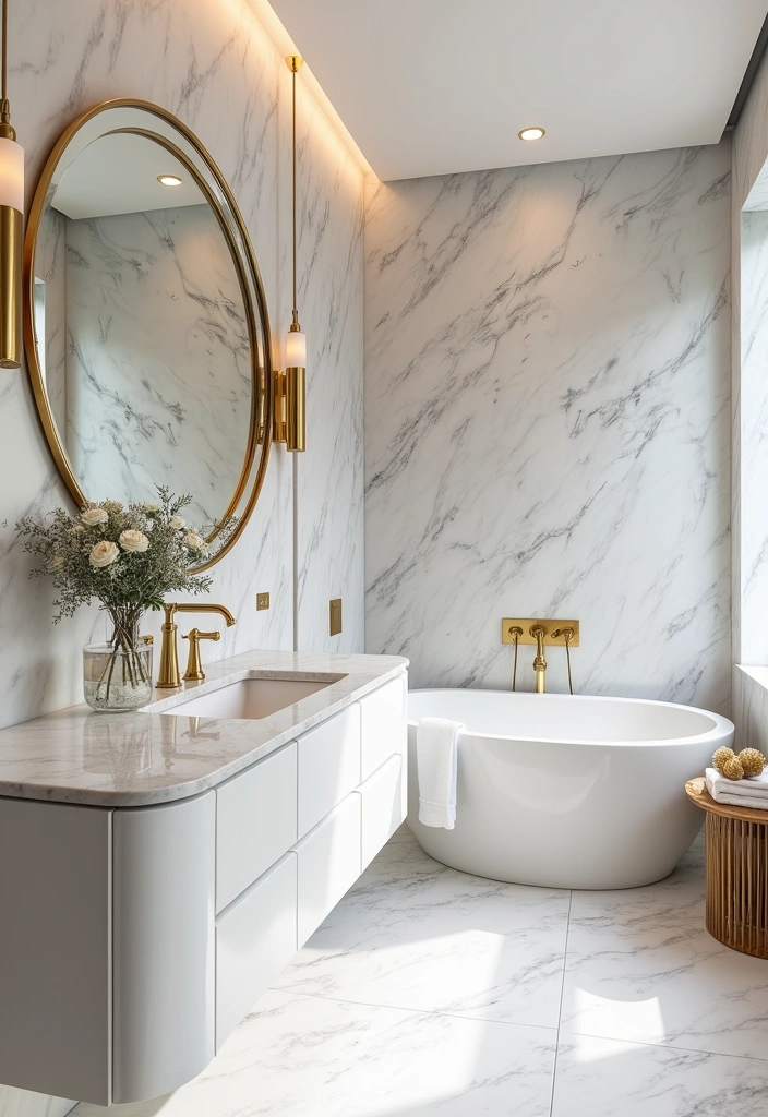 26 Master Bath Ideas for a Luxurious Renovation - 2. Elegant Marble Accents