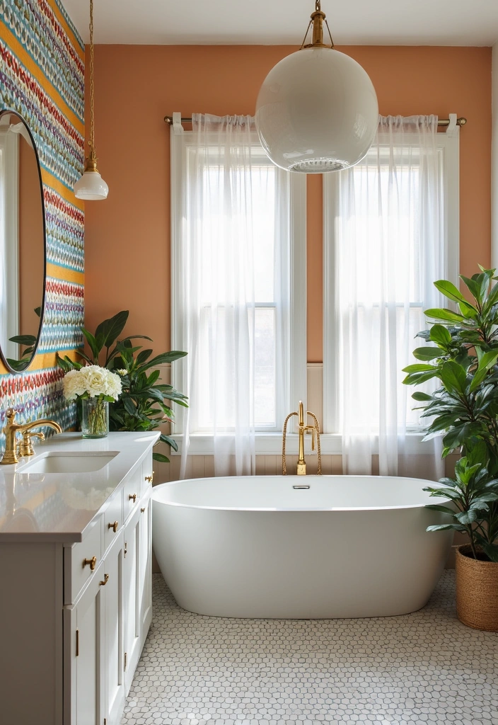 26 Master Bath Ideas for a Luxurious Renovation - 24. Colorful Accent Walls