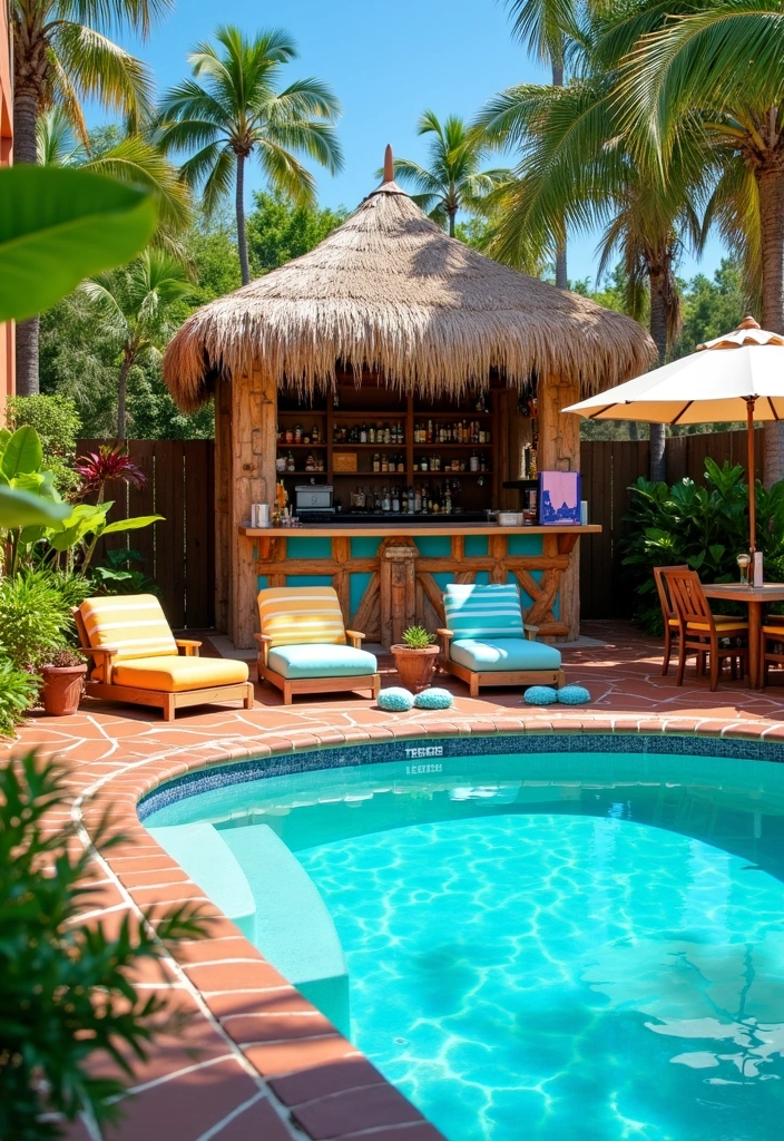 26 Pool Deck Decorating Ideas to Transform Your Outdoor Space - 3. Tropical Vibes