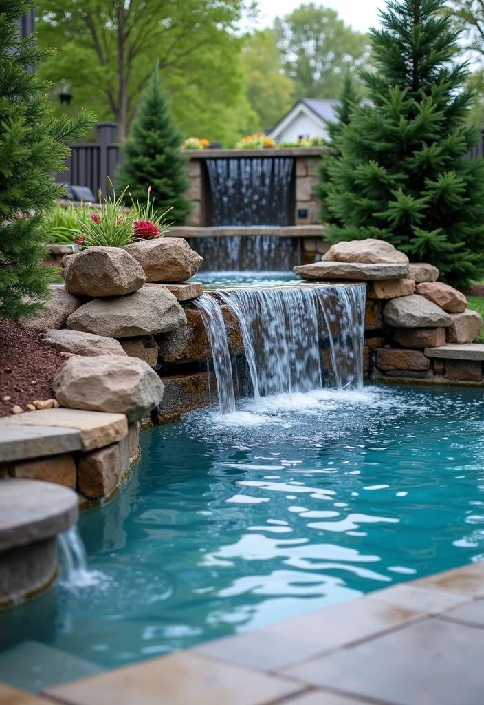 26 Pool Deck Decorating Ideas to Transform Your Outdoor Space - 6. Water Features