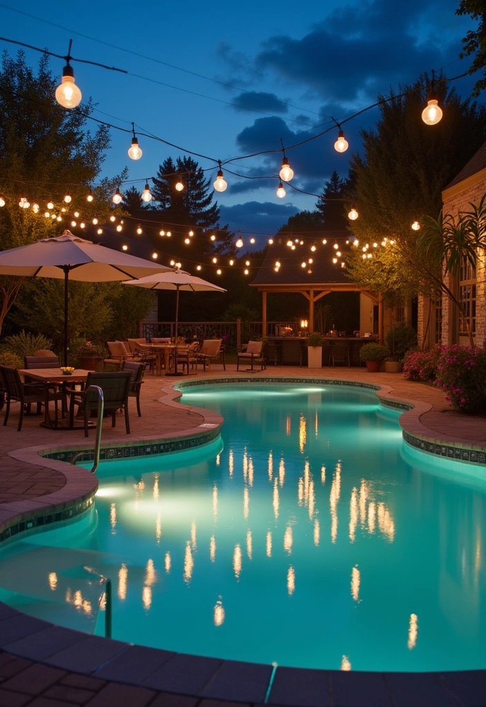 26 Pool Deck Decorating Ideas to Transform Your Outdoor Space - 7. Decorative Lighting
