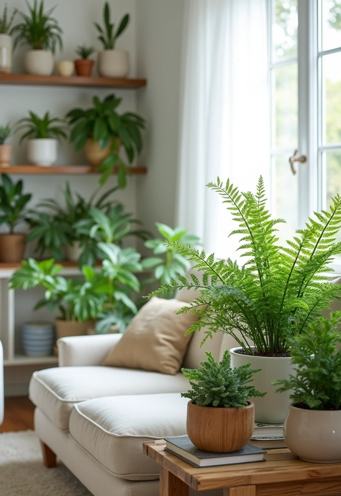 26 Spring Living Room Decor Ideas - 18. Greenery and Indoor Plants