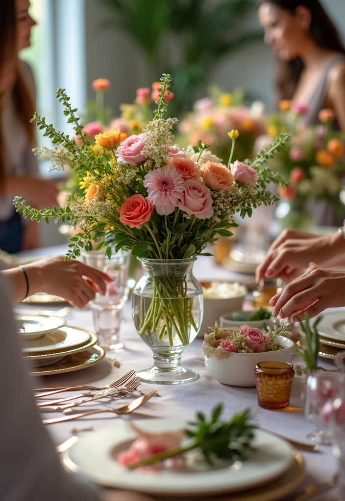 26 Tea Party Centerpiece Ideas to Elevate Your Home Decor - 18. DIY Floral Arrangement Station