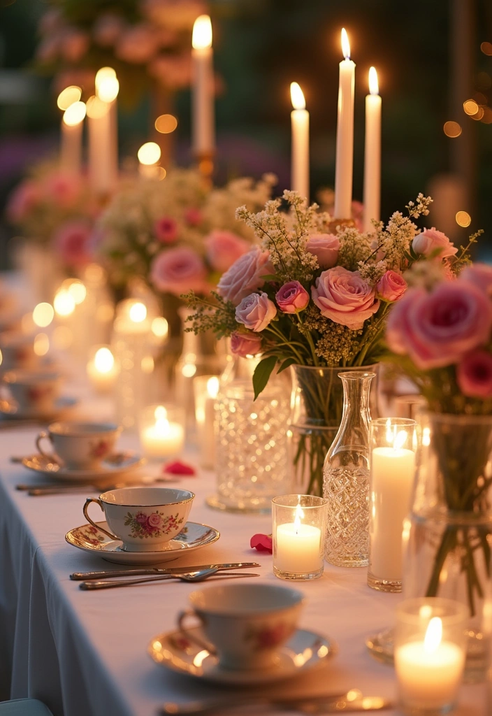 26 Tea Party Centerpiece Ideas to Elevate Your Home Decor - 21. Elegant Crystal Centerpiece