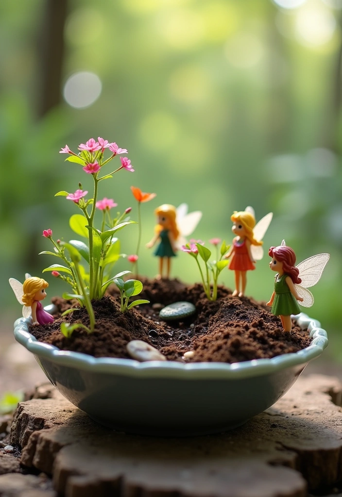 26 Tea Party Centerpiece Ideas to Elevate Your Home Decor - 23. Enchanted Fairy Garden Centerpiece