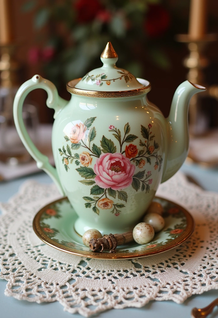 26 Tea Party Centerpiece Ideas to Elevate Your Home Decor - 25. Personal Touch with Family Heirlooms