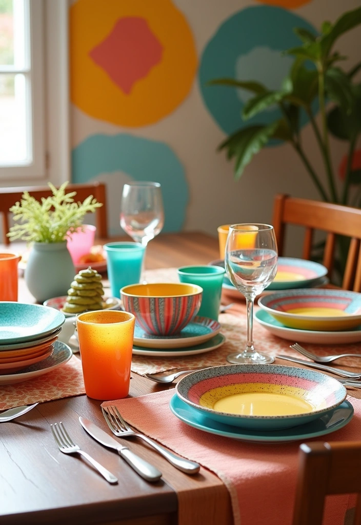 26 Tea Party Centerpiece Ideas to Elevate Your Home Decor - 26. Creative Use of Colorful Tableware