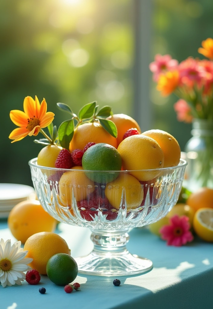 26 Tea Party Centerpiece Ideas to Elevate Your Home Decor - 7. Charming Fruit and Flower Combo