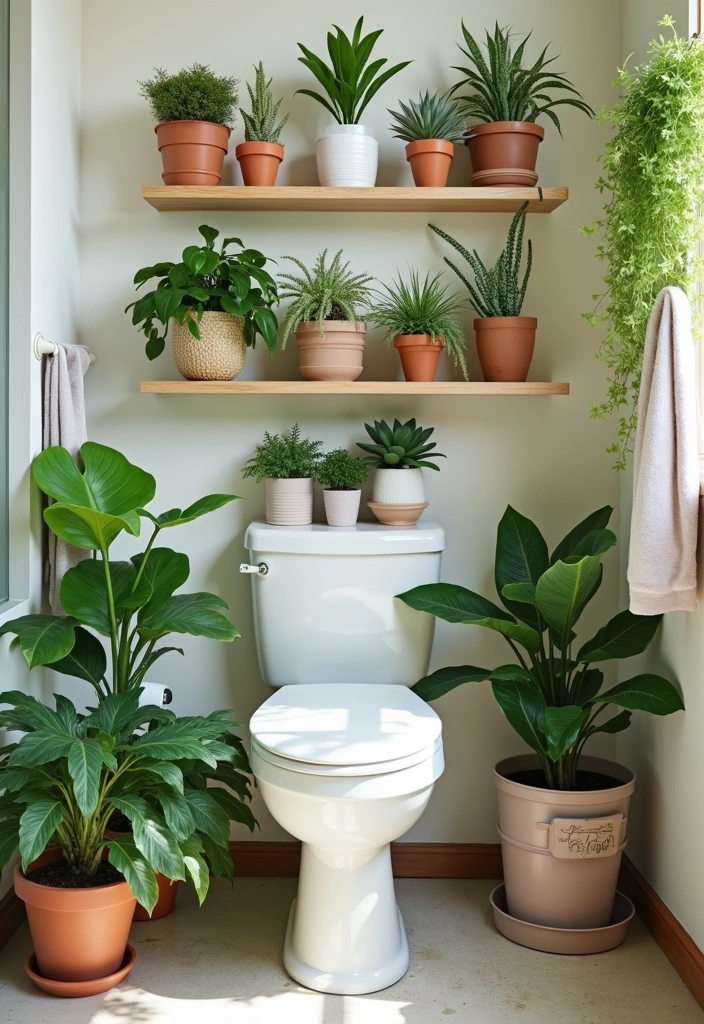 26 Toilet Room Decor Ideas to Transform Small Spaces - 5. Green Oasis with Indoor Plants