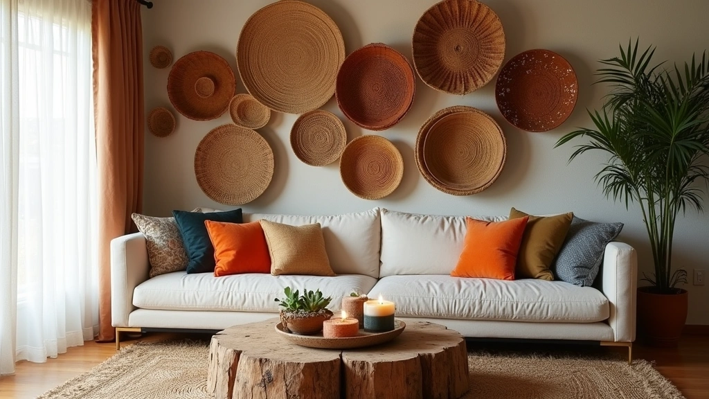 27 Basket Walls Boho Living Room Ideas