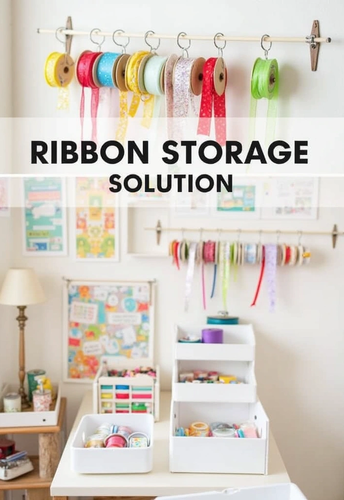 27 Craft Room Organization DIY Ideas - 16. Ribbon Storage Solutions for Tidy Crafting