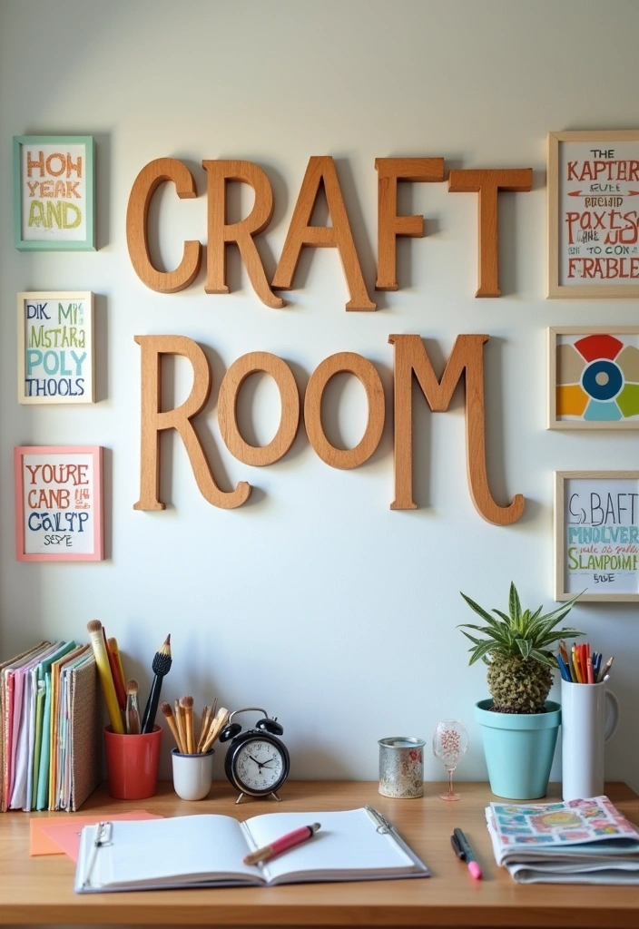 27 Craft Room Organization DIY Ideas - 21. Stylish Craft Room Signage