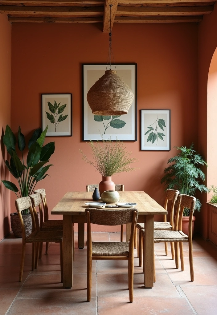 27 Dining Room Wall Color Ideas to Transform Your Space - 18. Rustic Clay