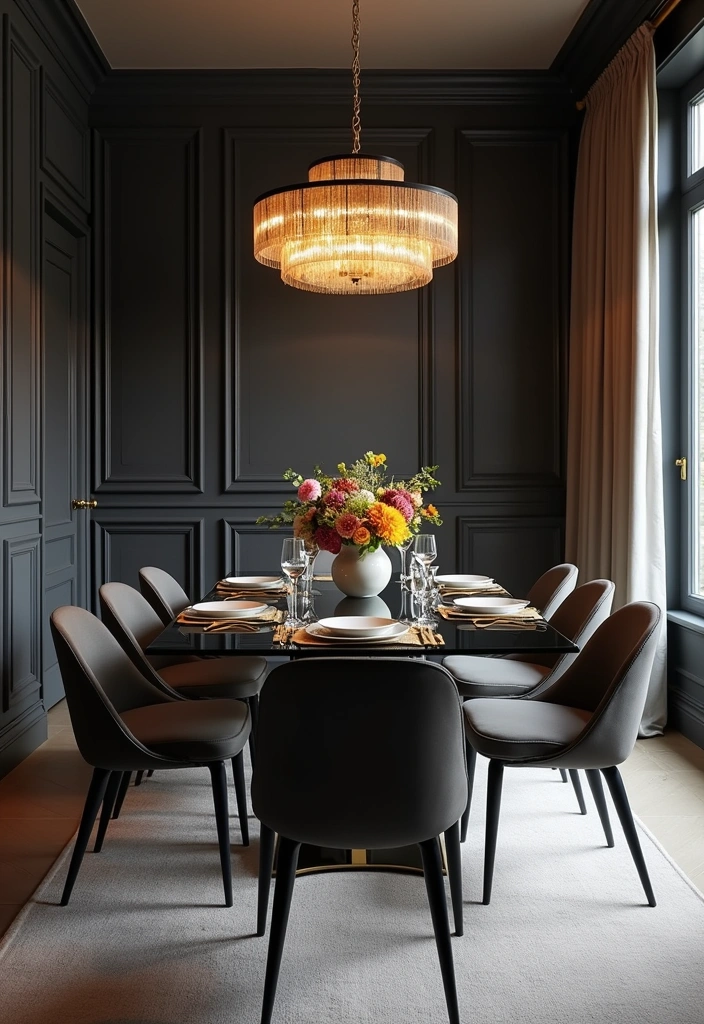 27 Dining Room Wall Color Ideas to Transform Your Space - 2. Charcoal Gray