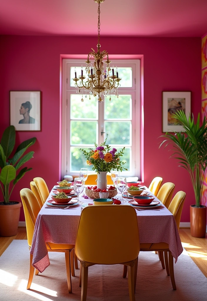 27 Dining Room Wall Color Ideas to Transform Your Space - 21. Vibrant Raspberry