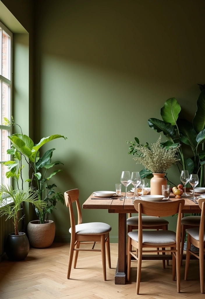 27 Dining Room Wall Color Ideas to Transform Your Space - 8. Olive Green