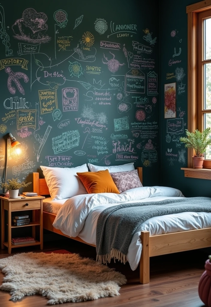 27 Dorm Room Decor Ideas - 11. Chalkboard Wall or Board