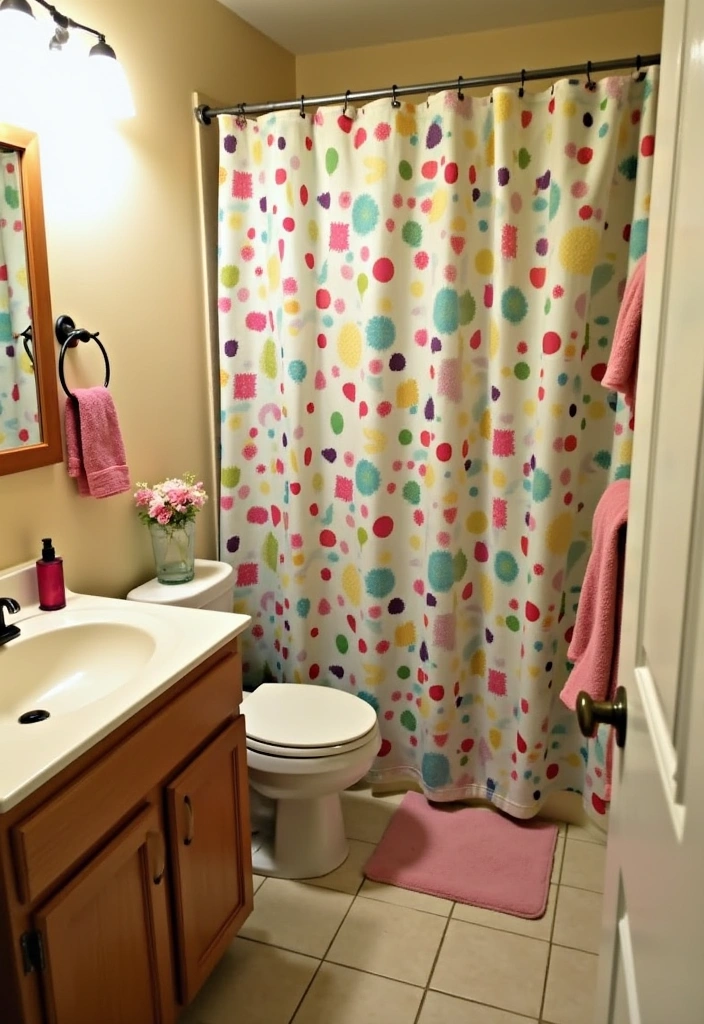 27 Dorm Room Decor Ideas - 16. Fun Shower Curtain