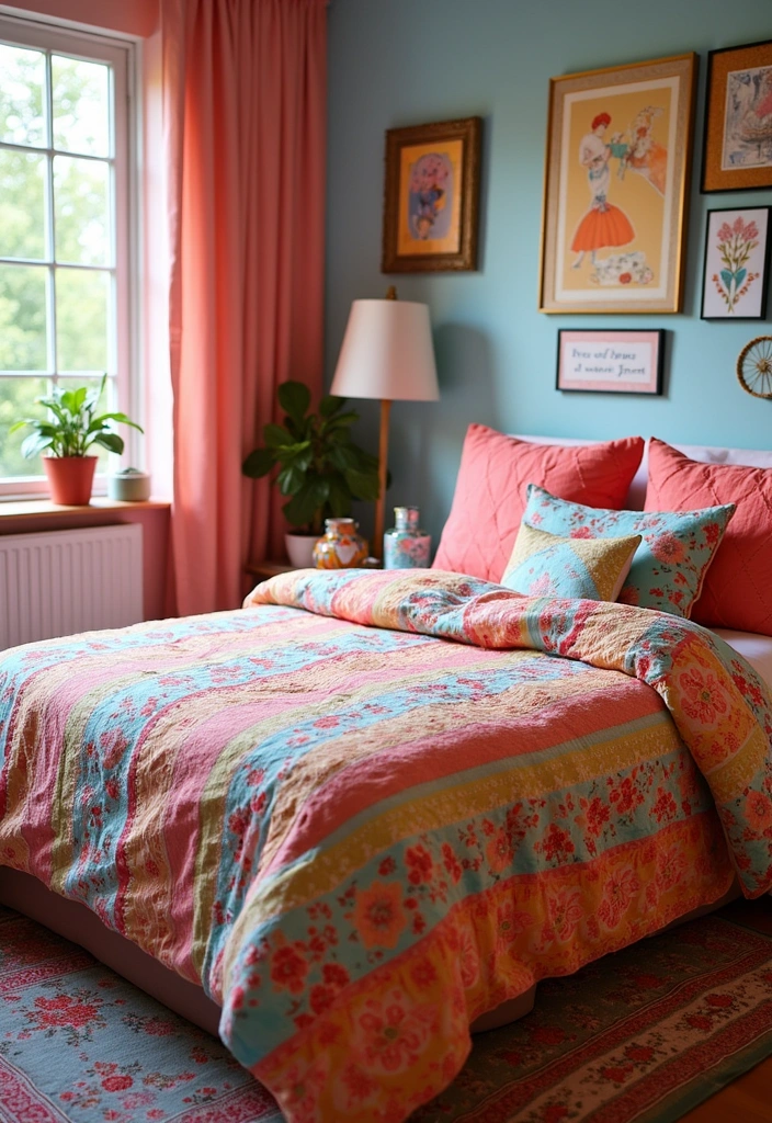 27 Dorm Room Decor Ideas - 19. Colorful Bedspread