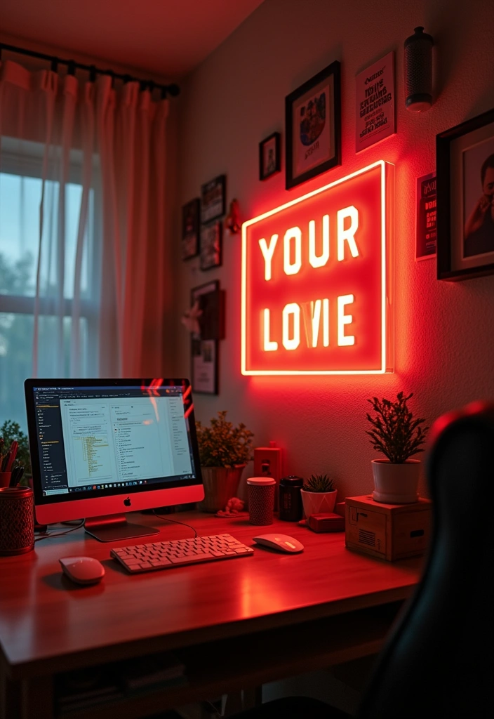 27 Dorm Room Decor Ideas - 21. Customizable LED Sign