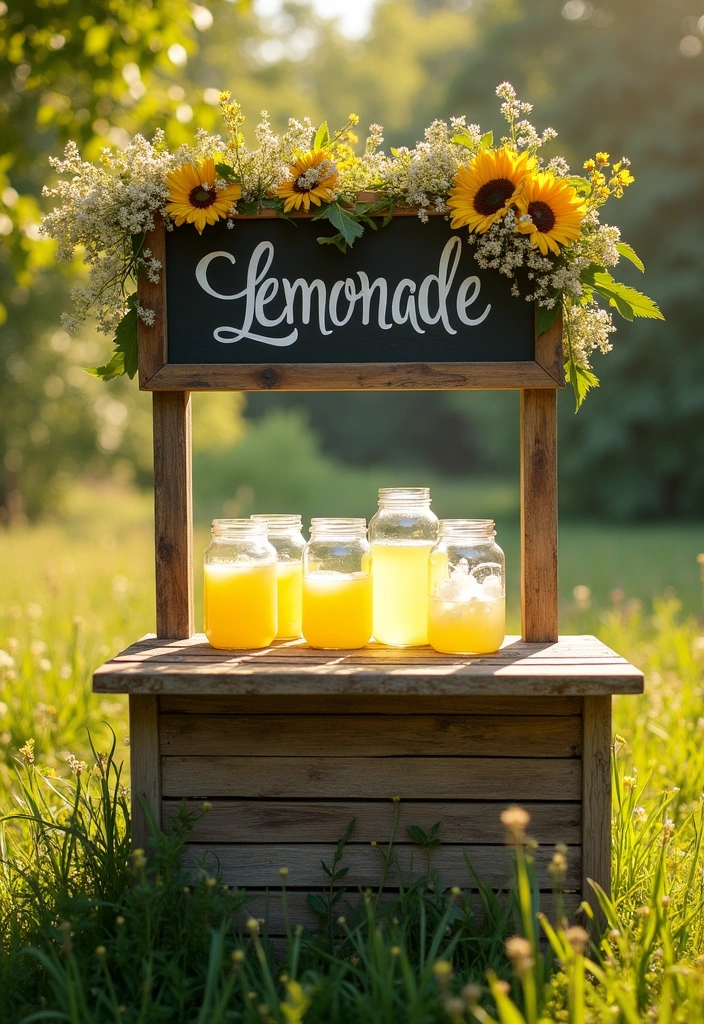 27 Lemonade Stand Ideas to Brighten Your Summer - 1. Rustic Charm Lemonade Stand