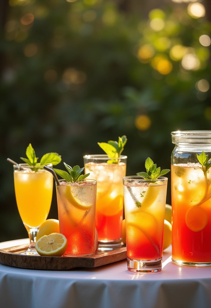 27 Lemonade Stand Ideas to Brighten Your Summer - 10. Elegant Outdoor Cocktail Lemonade Stand