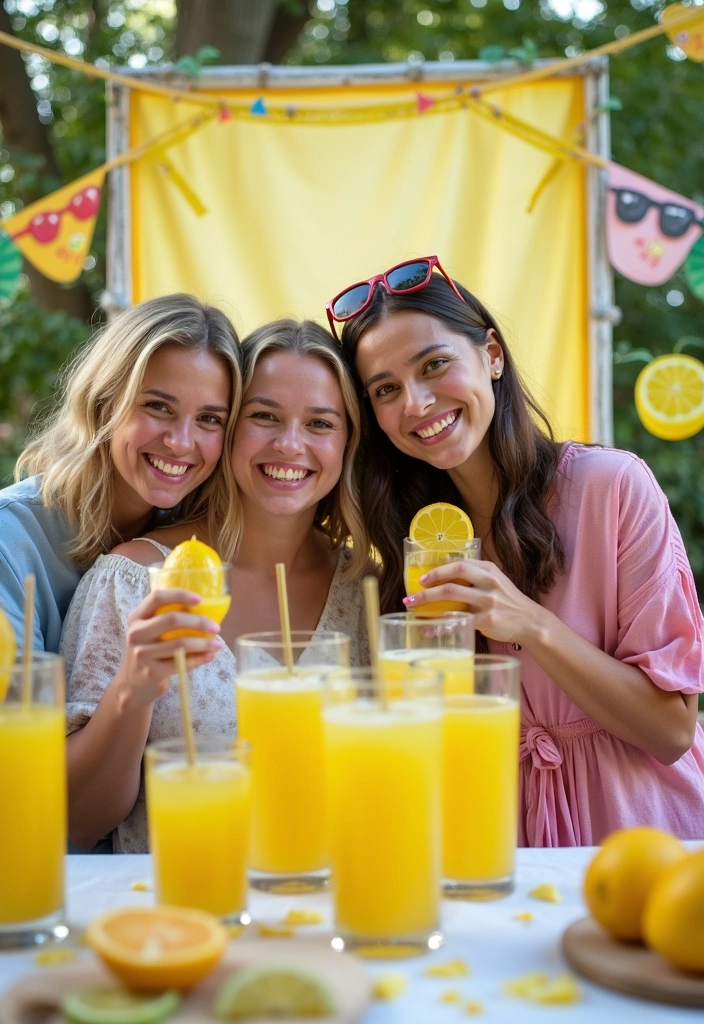 27 Lemonade Stand Ideas to Brighten Your Summer - 12. Lemonade Stand with DIY Photo Booth