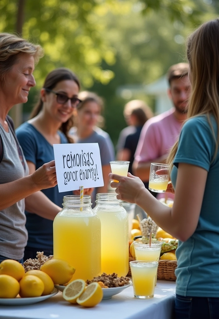 27 Lemonade Stand Ideas to Brighten Your Summer - 14. Lemonade Stand for Charity